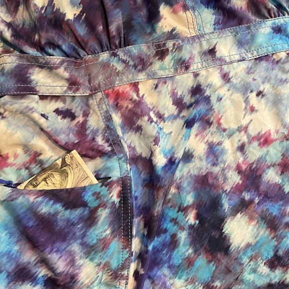 Athleta Pack Everywhere Dress blue purple watercolor 16 - Picture 6 of 6